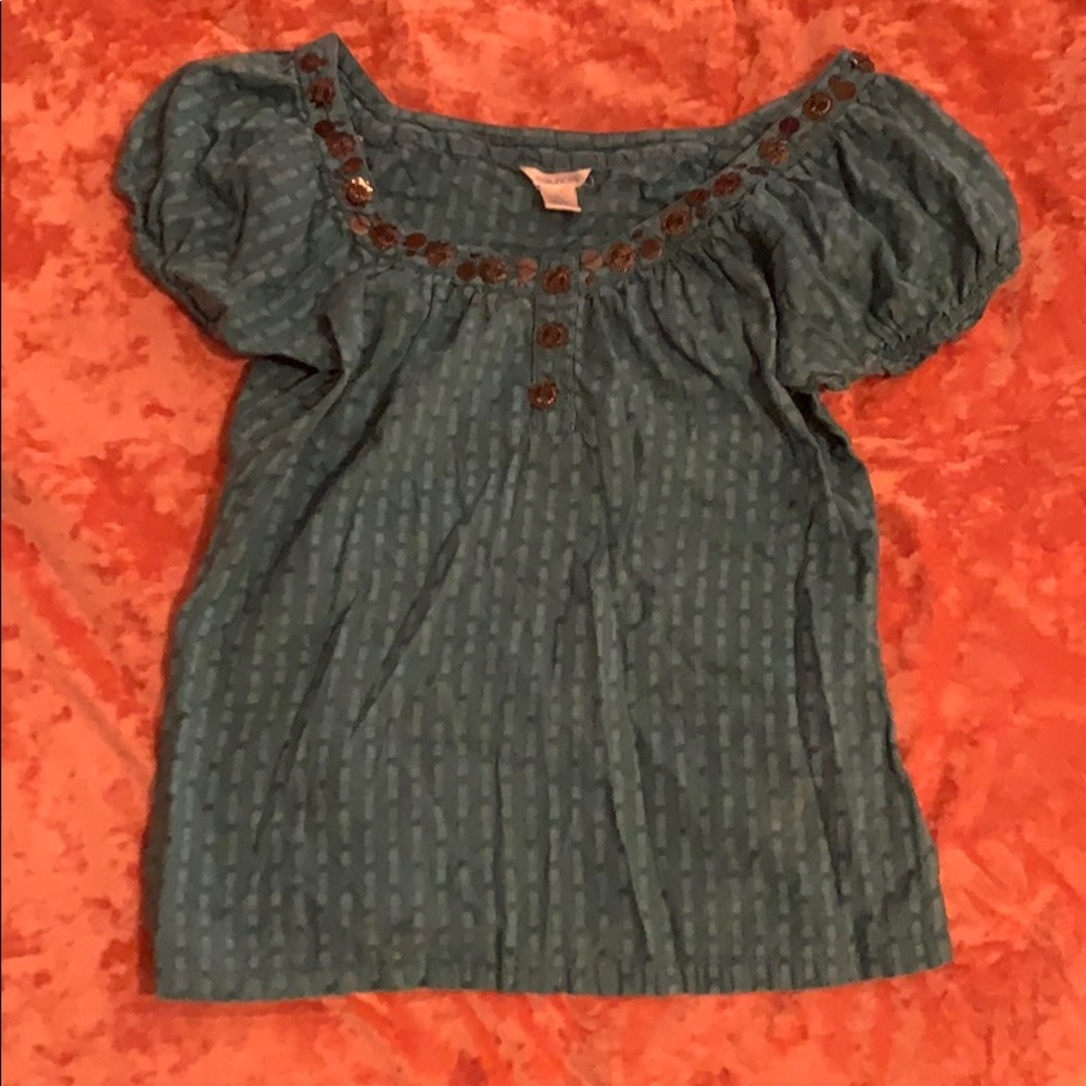 Maurices teal top with metal detail